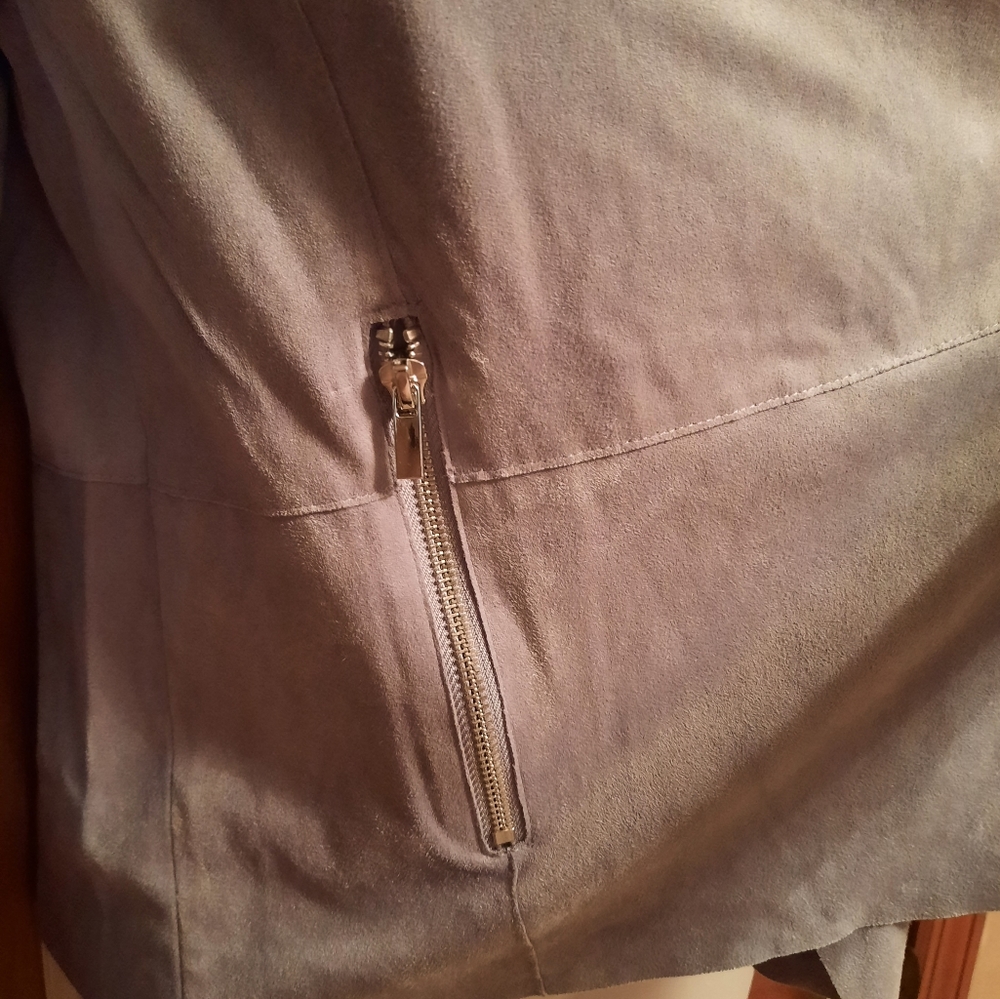 Bagatelle Collection Faux Suede Drape Front Jacket - Picture 5 of 9
